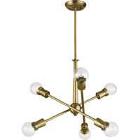 Kichler 43095NBR Armstrong 6 Light 20 inch Natural Brass Chandelier 1 Tier Small Ceiling Light, Small photo thumbnail