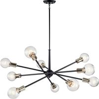 Kichler 43119BK Armstrong 10 Light 47 inch Black Chandelier 1 Tier Large Ceiling Light, 1 Tier Large photo thumbnail
