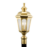 Kichler Lighting Rockbridge 3 Light Outdoor Post Lantern in Polished Brass 9996PB photo thumbnail