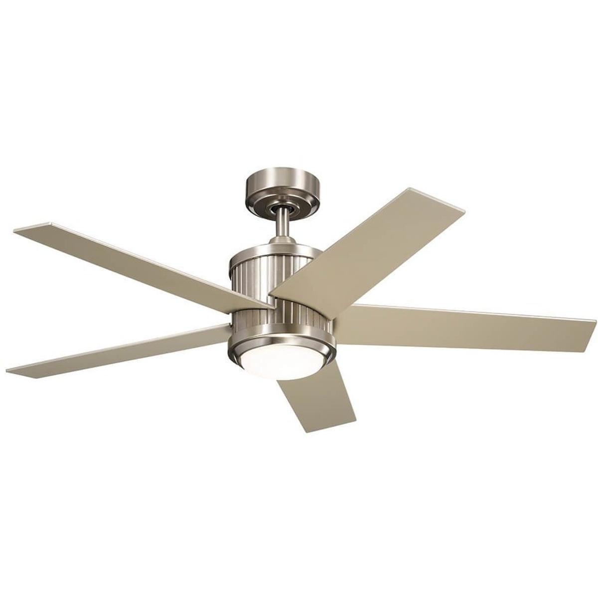 Kichler 300048BSS Brahm 48 inch Brushed Stainless Steel with SilverWalnut Blades Ceiling Fan