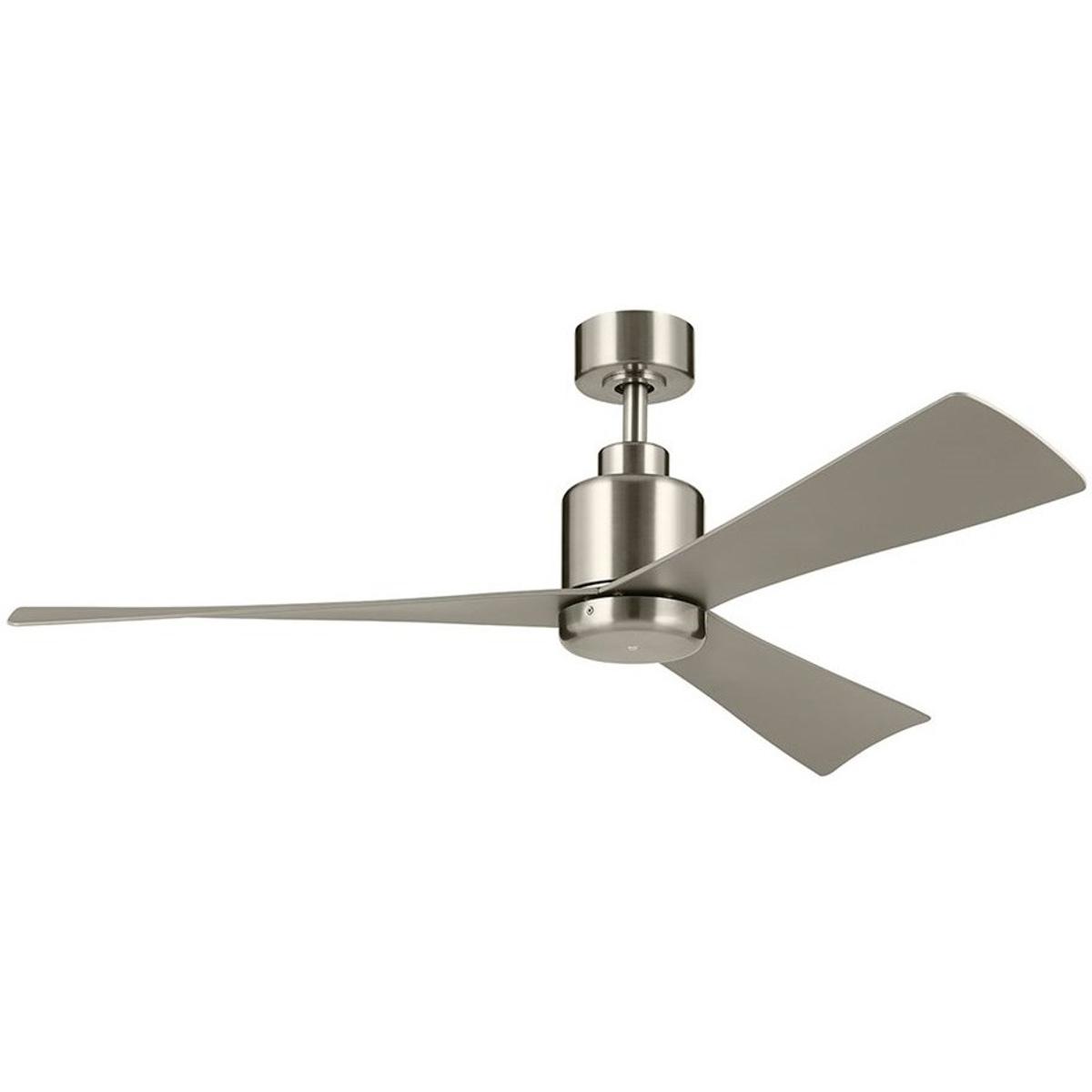 Kichler 310452BSS True 52 inch Brushed Stainless Steel with Silver Blades Ceiling Fan