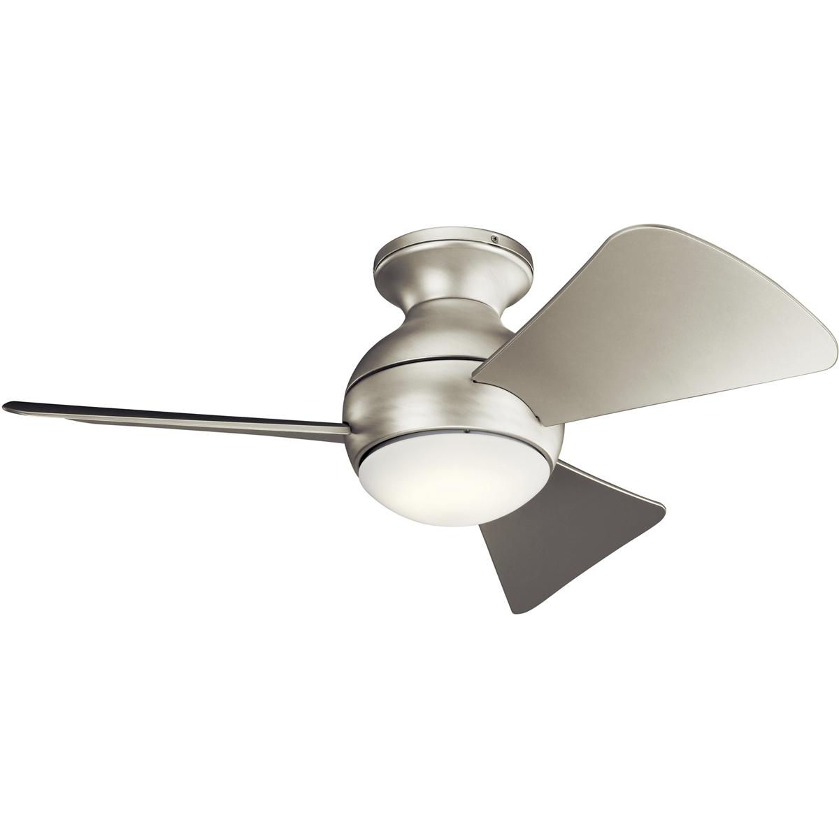 Kichler 330150NI Sola 34 inch Brushed Nickel with Silver Blades Ceiling Fan
