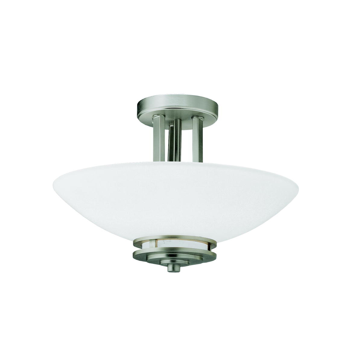 Kichler 3674NI Hendrik 2 Light 15 inch Brushed Nickel Semi Flush Light Ceiling Light in Satin Etched Cased Opal