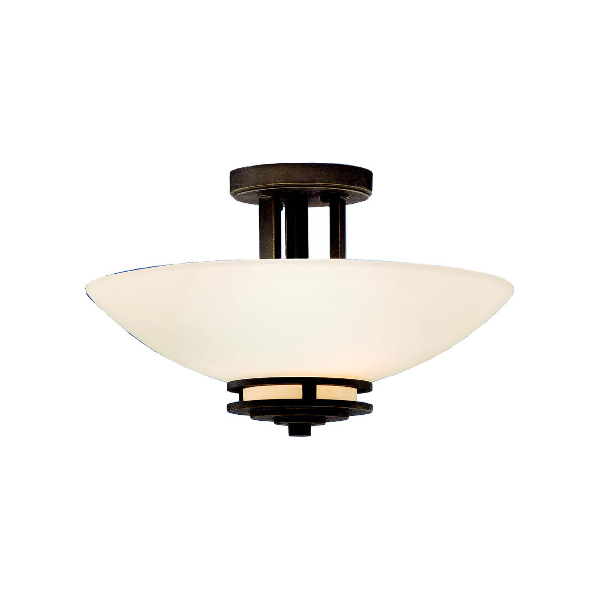 Kichler 3674OZ Hendrik 2 Light 15 inch Olde Bronze Semi Flush Light Ceiling Light in Light Umber