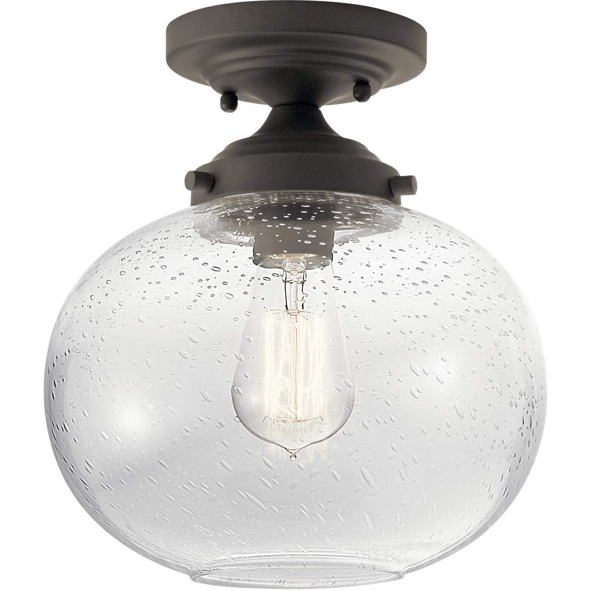 Kichler 42296OZ Avery 1 Light 10 inch Olde Bronze Semi Flush Light Ceiling Light
