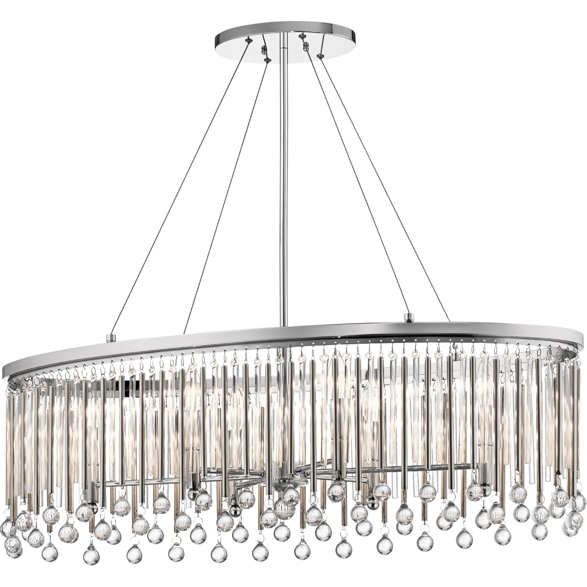 Kichler 43725CH Piper 6 Light 13.5 inch Chrome Chandelier Oval Pendant Ceiling Light, Oval