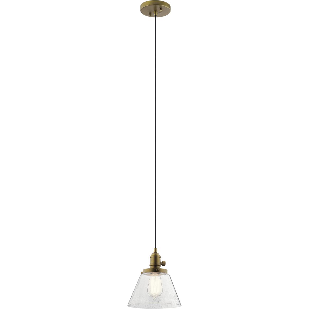 Kichler 43851NBR Avery 1 Light 8.25 inch Natural Brass Mini Pendant Ceiling Light