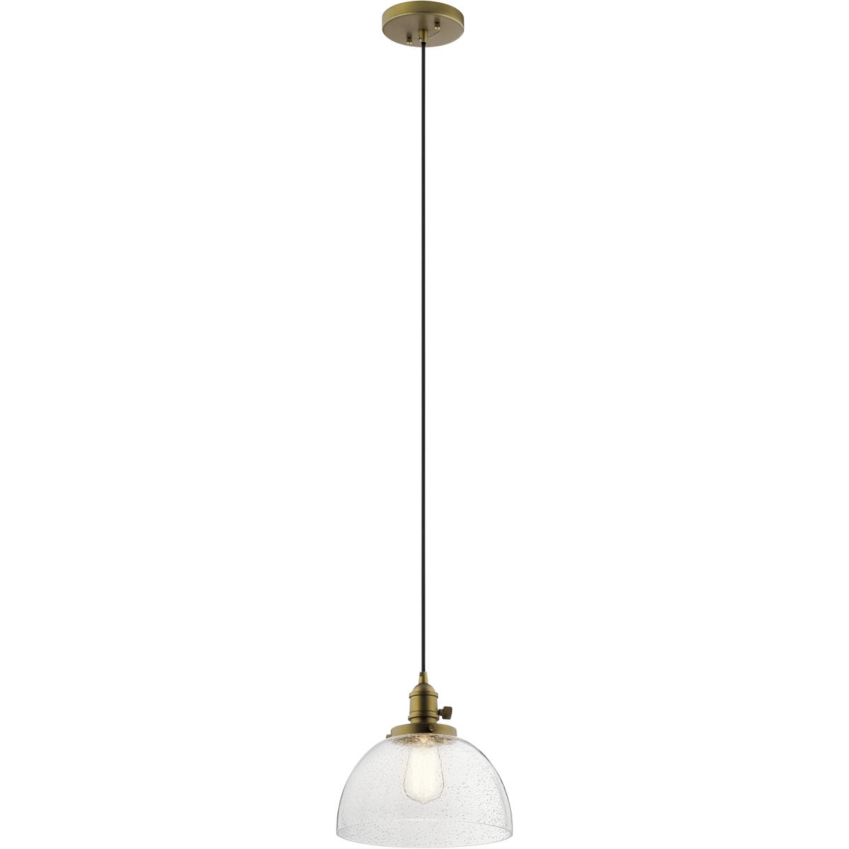 Kichler 43853NBR Avery 1 Light 10 inch Natural Brass Mini Pendant Ceiling Light