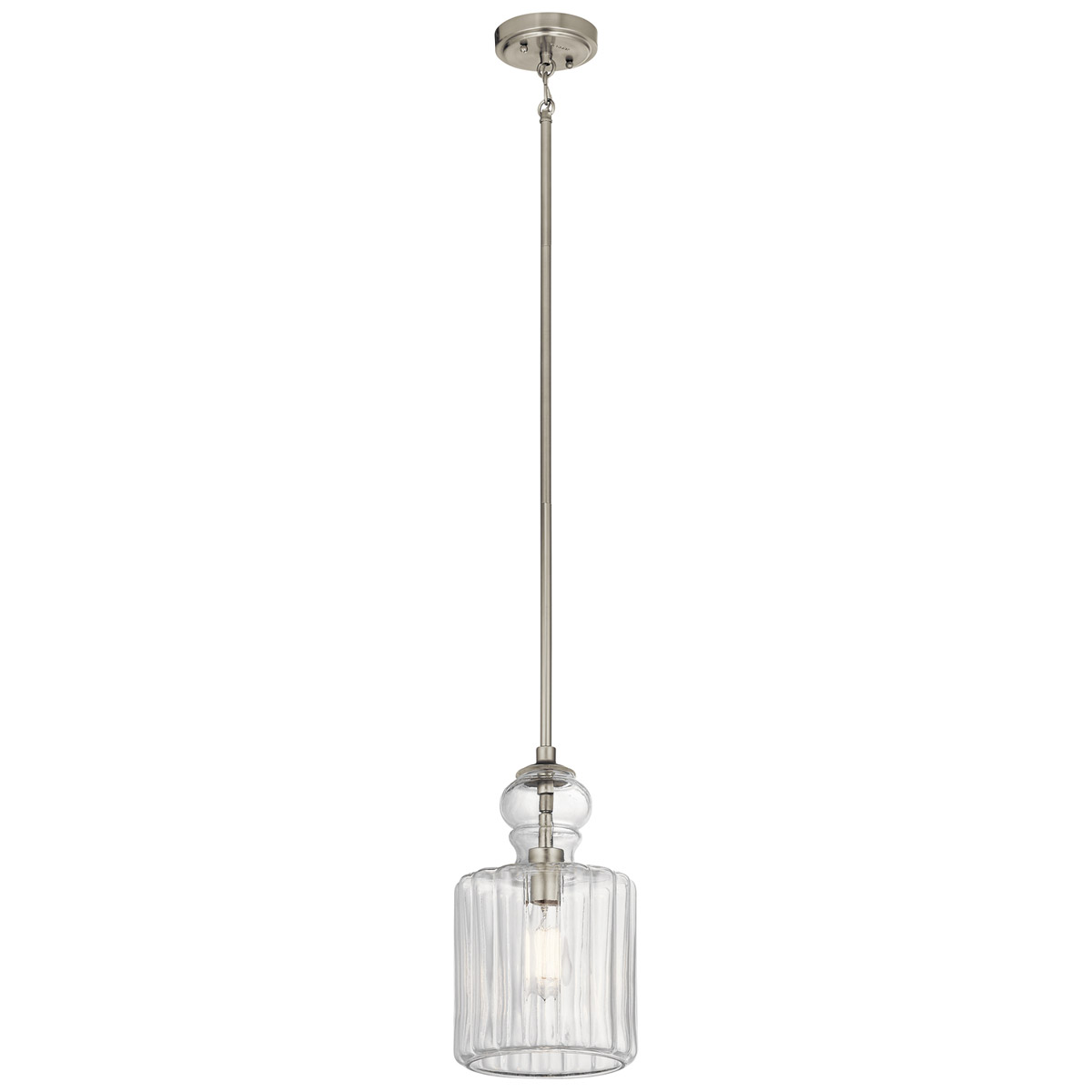 Kichler 43954NI Riviera 1 Light 7.75 inch Brushed Nickel Pendant Ceiling Light