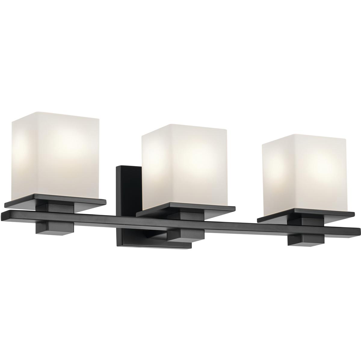 Kichler 45151BK Tully 3 Light 24 inch Black Bath Bracket Wall Light, 3 Arm
