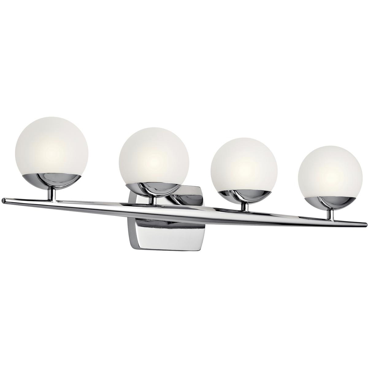 Kichler 45583CH Jasper 4 Light 32 inch Chrome Wall Mt Bath 4 Arm Wall Light