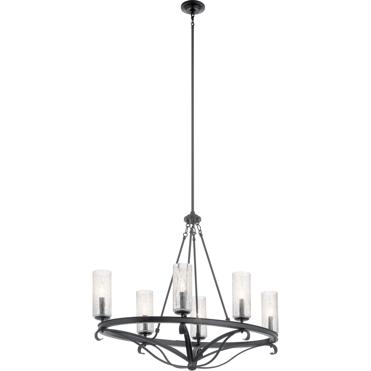 Kichler 52010BK Krysia 6 Light 19 inch Black Chandelier Oval Pendant Ceiling Light
