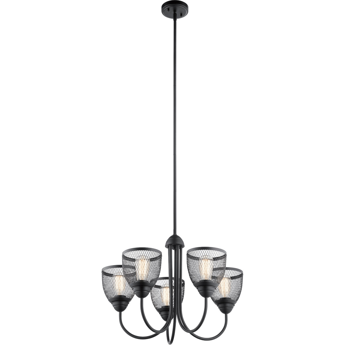 Kichler 52269BK Voclain 5 Light 24 inch Black Chandelier 1 Tier Medium Ceiling Light, 1 Tier Medium