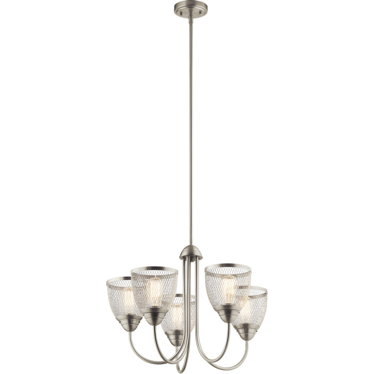 Kichler 52269NI Voclain 5 Light 24 inch Brushed Nickel Chandelier 1 Tier Medium Ceiling Light, 1 Tier Medium
