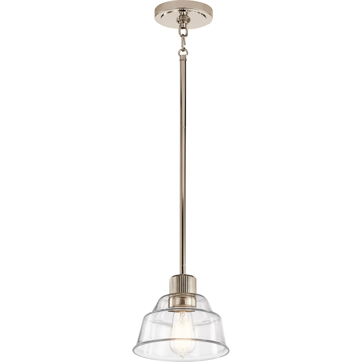 Kichler 52405PN Eastmont 1 Light 8 inch Polished Nickel Mini Pendant Ceiling Light