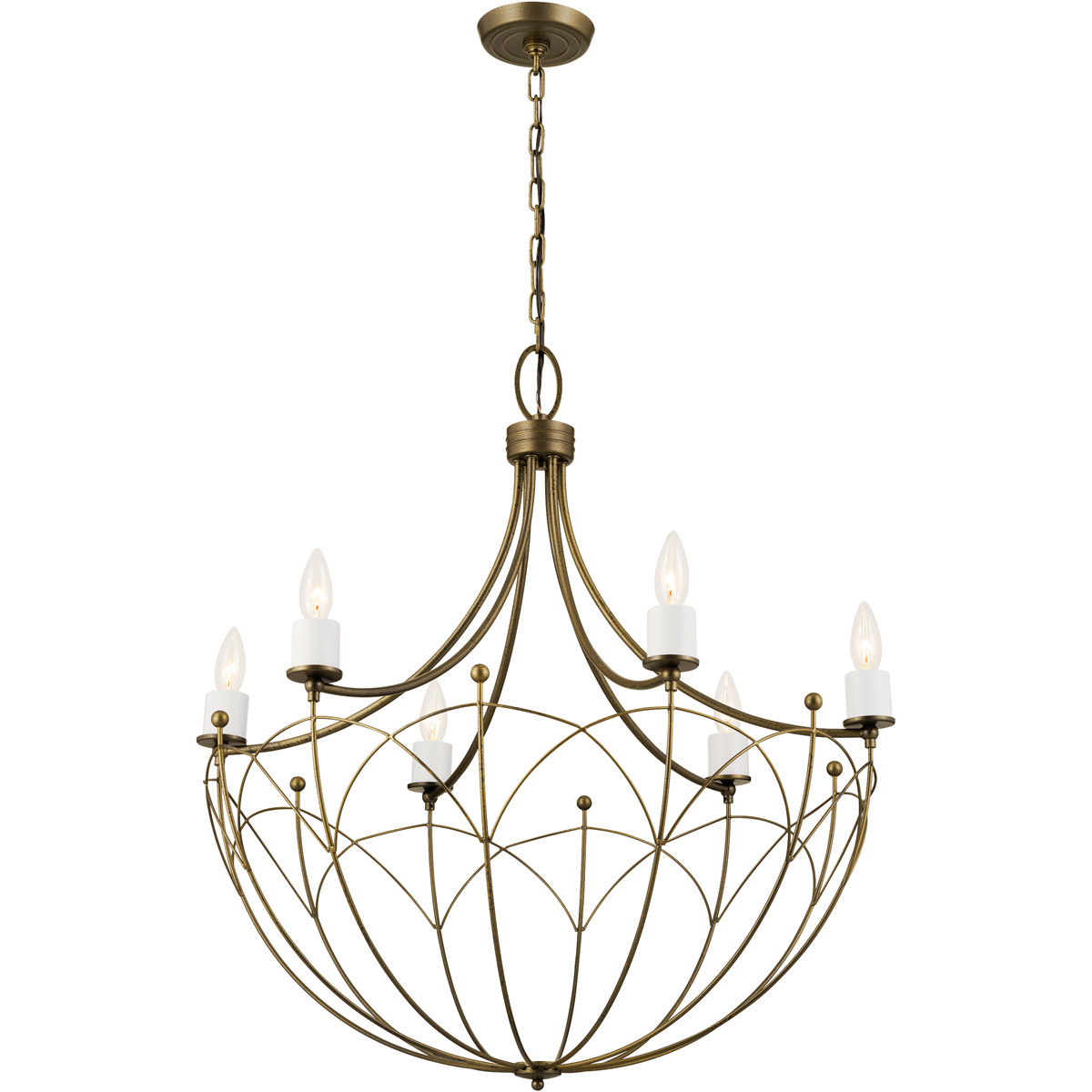 Kichler 52462CHZ Homestead Topiary 6 Light 28.25 inch Character Bronze Chandelier Ceiling Light