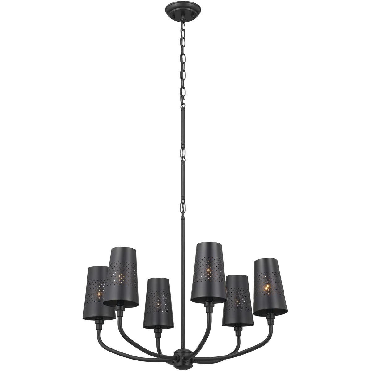 Kichler 52508BK Adeena 6 Light 26.75 inch Black Chandelier Ceiling Light