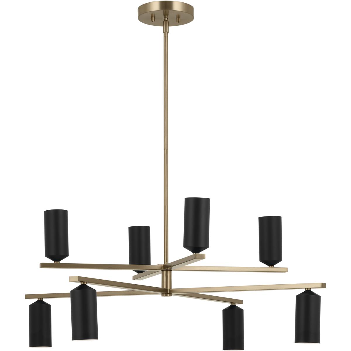 Kichler 52532CPZBK Gala LED 36 inch Champagne Bronze with Black Chandelier Ceiling Light