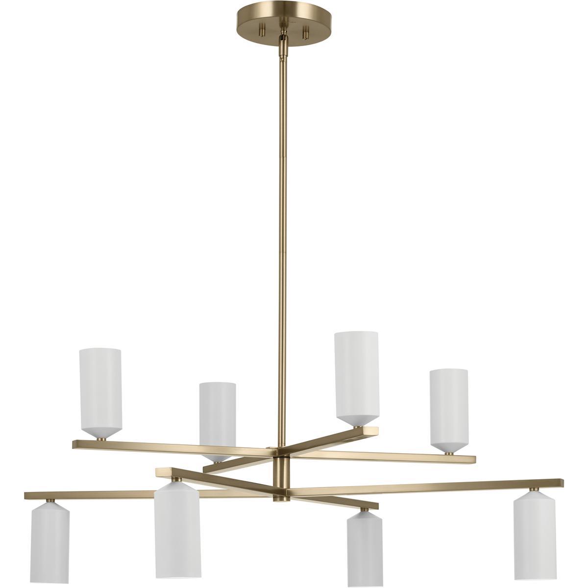 Kichler 52532CPZWH Gala LED 36 inch Champagne Bronze with White Chandelier Ceiling Light