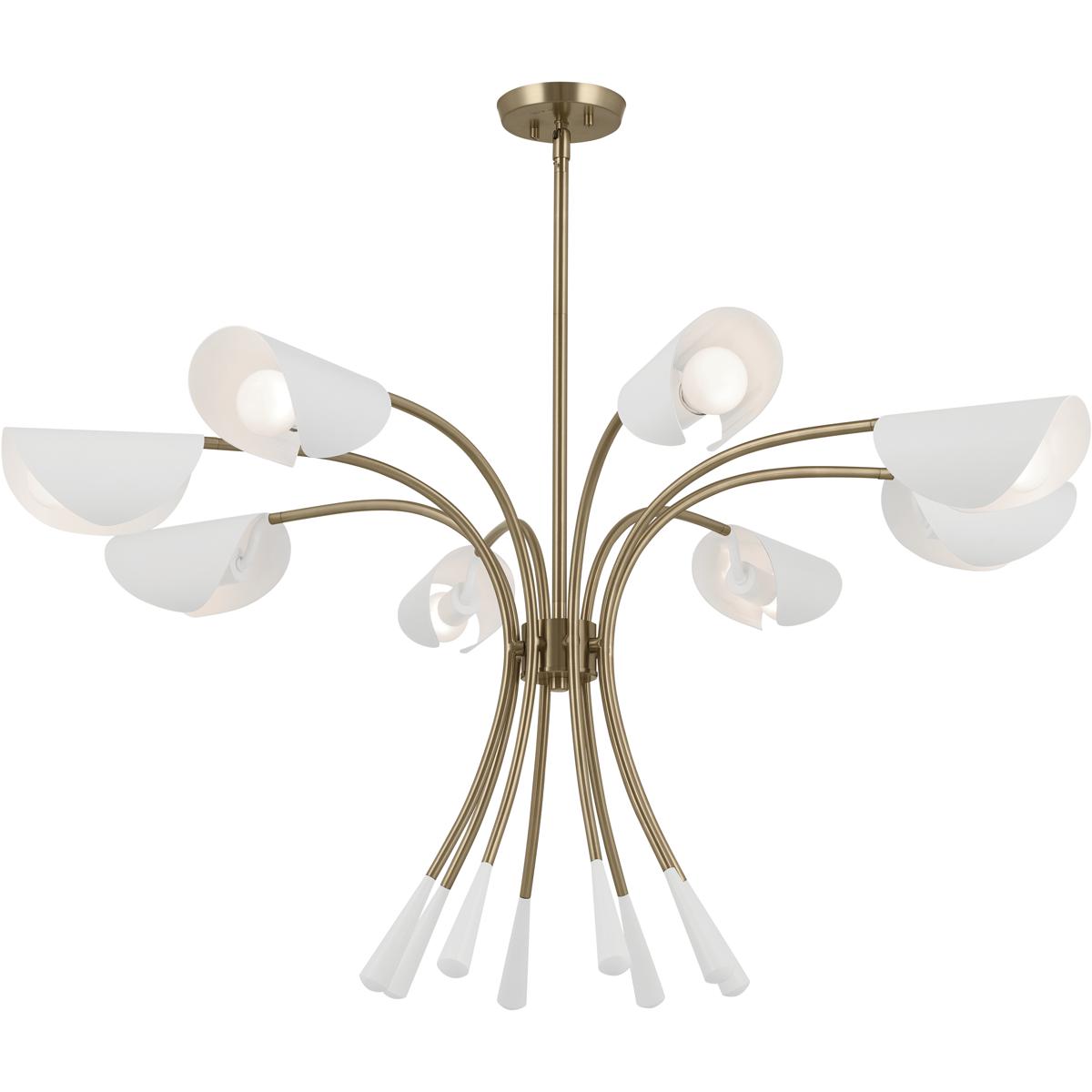 Kichler 52560CPZWH Arcus LED 45.5 inch Champagne Bronze with White Chandelier Ceiling Light