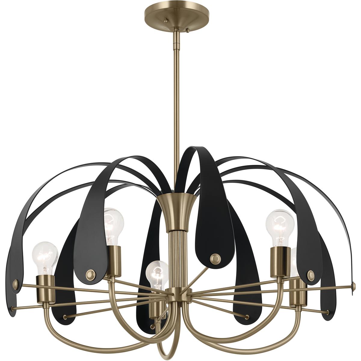 Kichler 52572CPZ Petal LED 31 inch Champange Bronze with Black or White Chandelier Ceiling Light