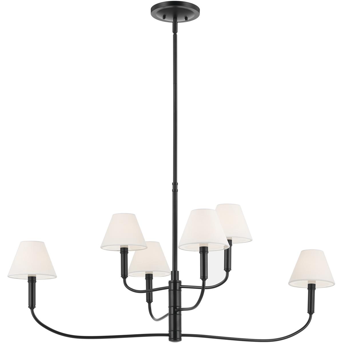 Kichler 52767BK Eadie 6 Light 6 inch Black Chandelier Ceiling Light