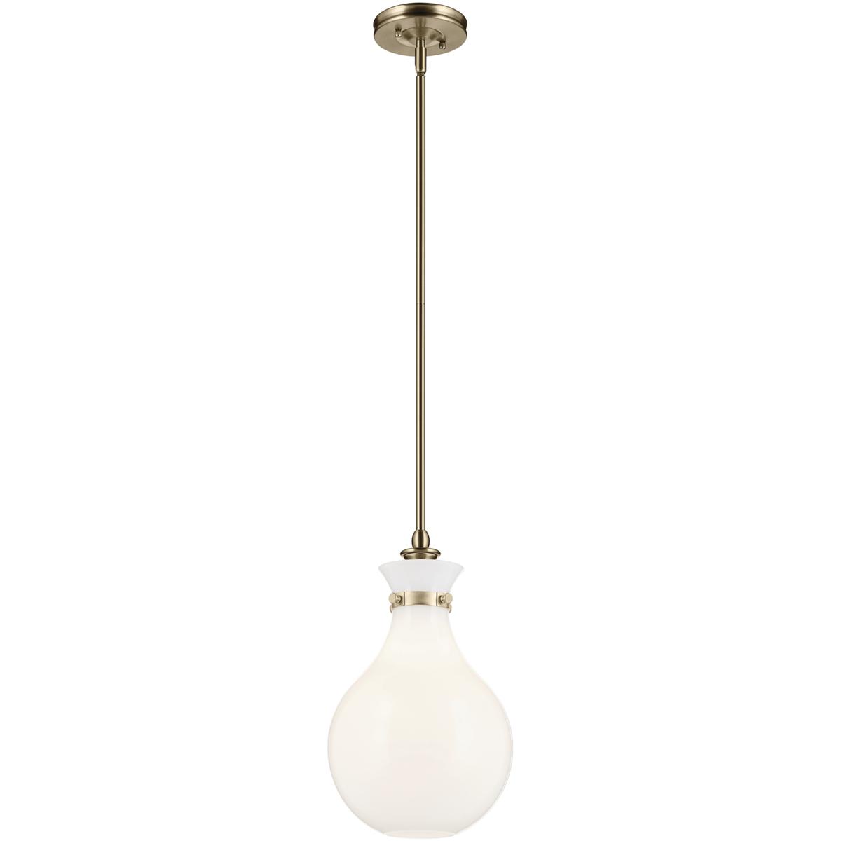 Kichler 52776CPZ Laria 1 Light Champagne Bronze Pendant Ceiling Light in Opal