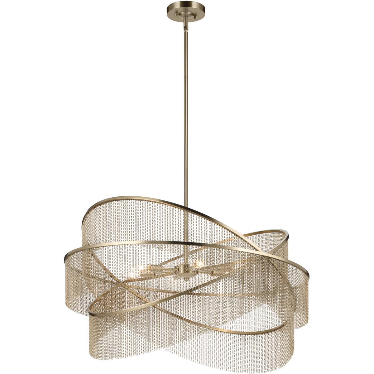 Kichler 52824CPZ Khaite 6 Light Champagne Bronze Chandelier Ceiling Light