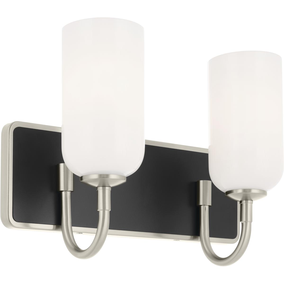 Kichler 55162NI Solia LED 14.25 inch Brushed Nickel with Black Bathroom Vanity Light Wall Light
