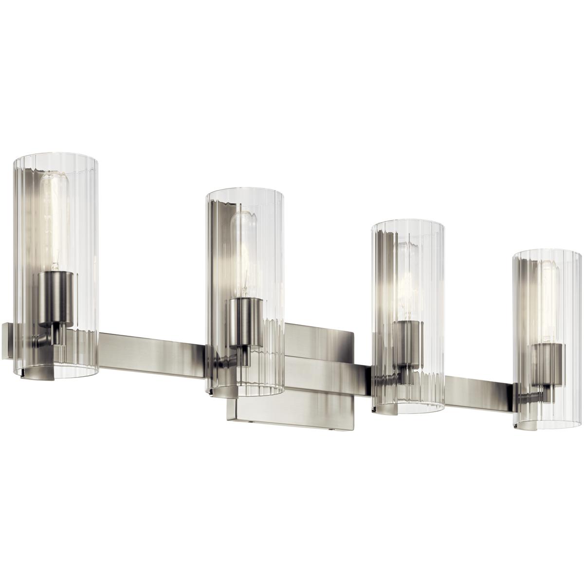 Kichler 55169NI Jemsa 4 Light 32 inch Brushed Nickel Bath Bracket Wall Light, 4 Arm