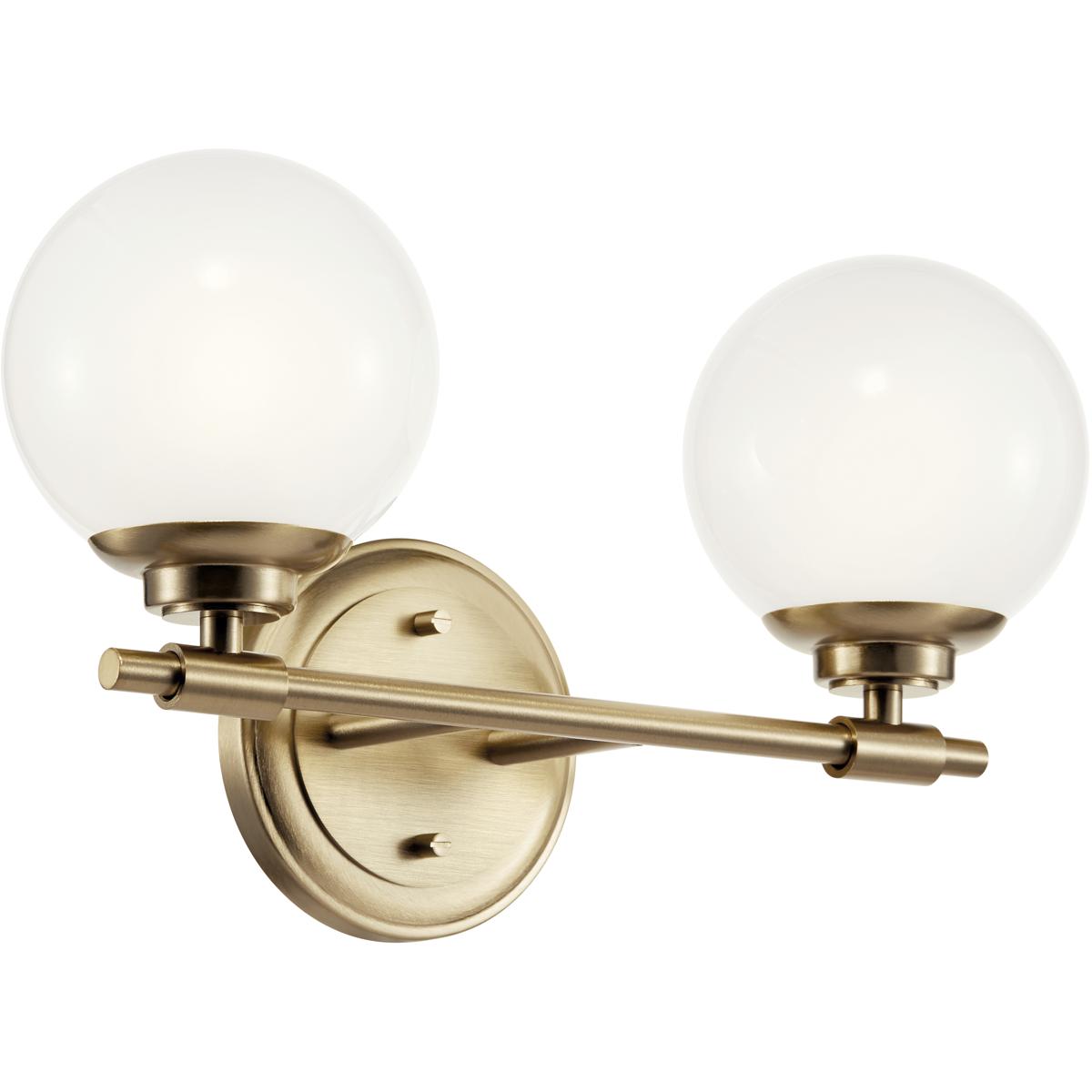Kichler 55171CPZ Benno 2 Light 14.75 inch Champagne Bronze Bath Bracket Wall Light, 2 Arm