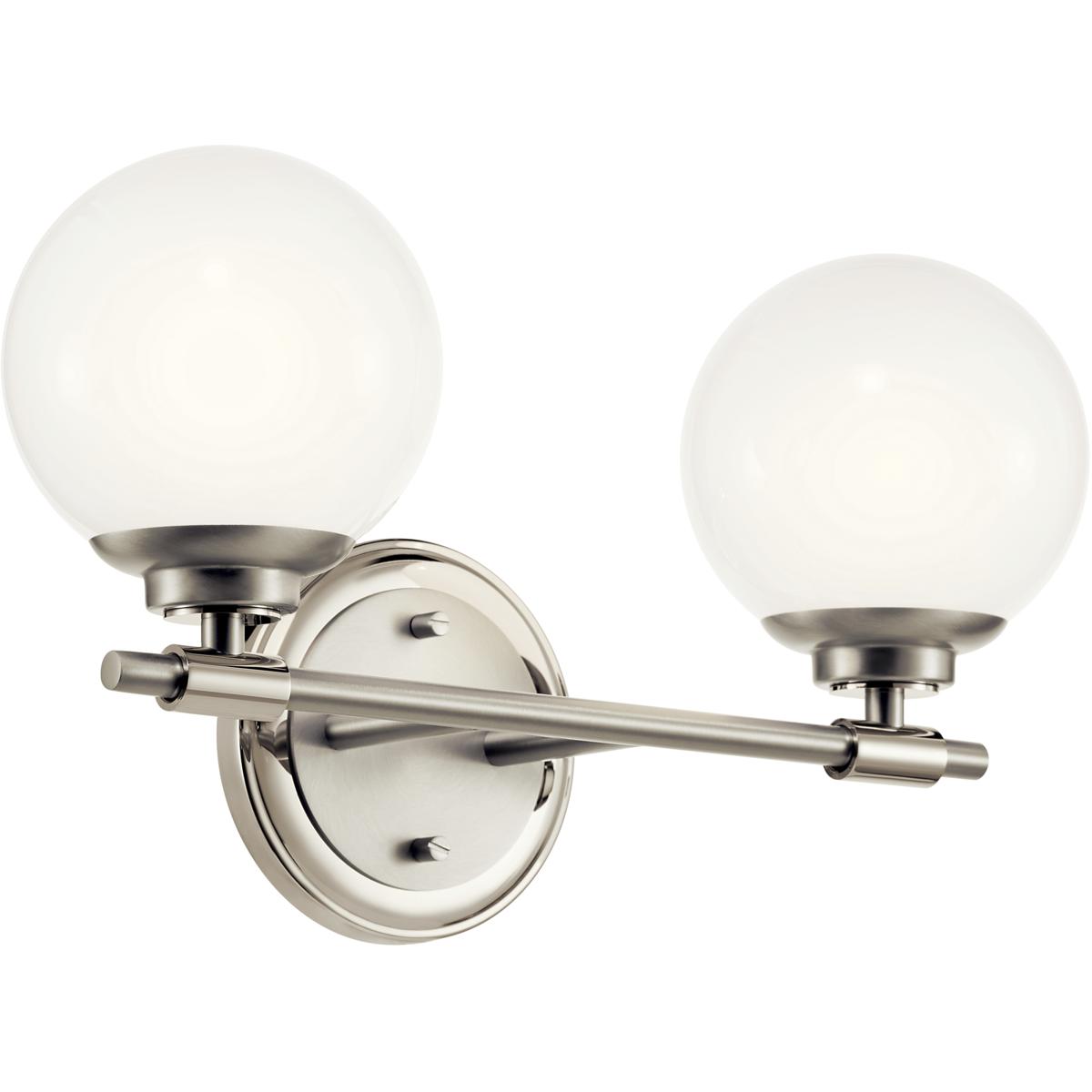 Kichler 55171PN Benno 2 Light 14.75 inch Polished Nickel Bath Bracket Wall Light, 2 Arm