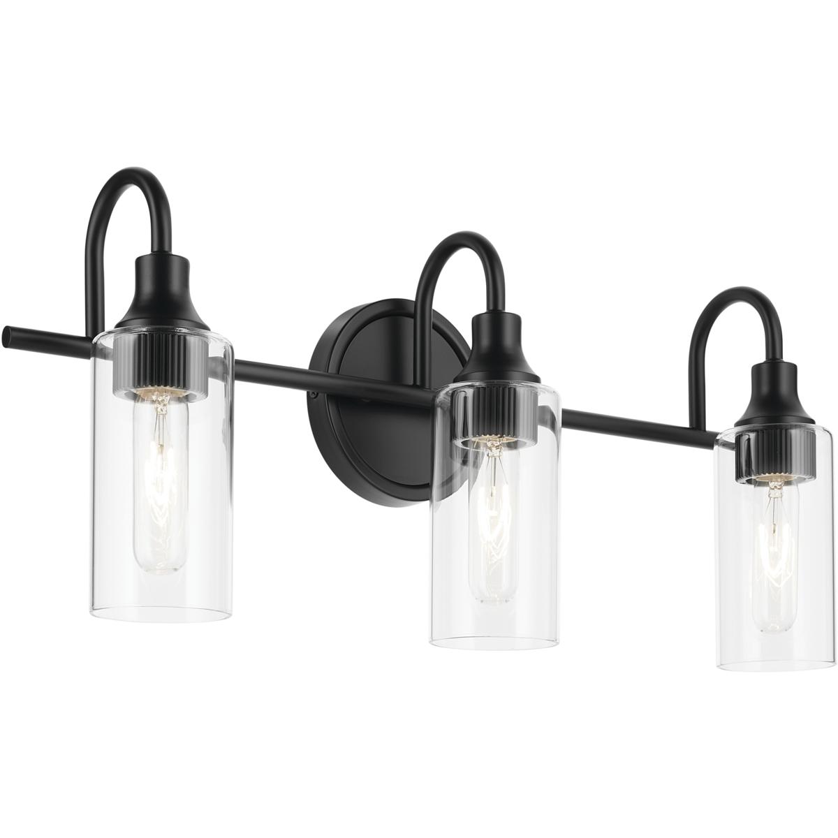 Kichler 55211BK Kavi 3 Light 23 inch Black Vanity Light Wall Light