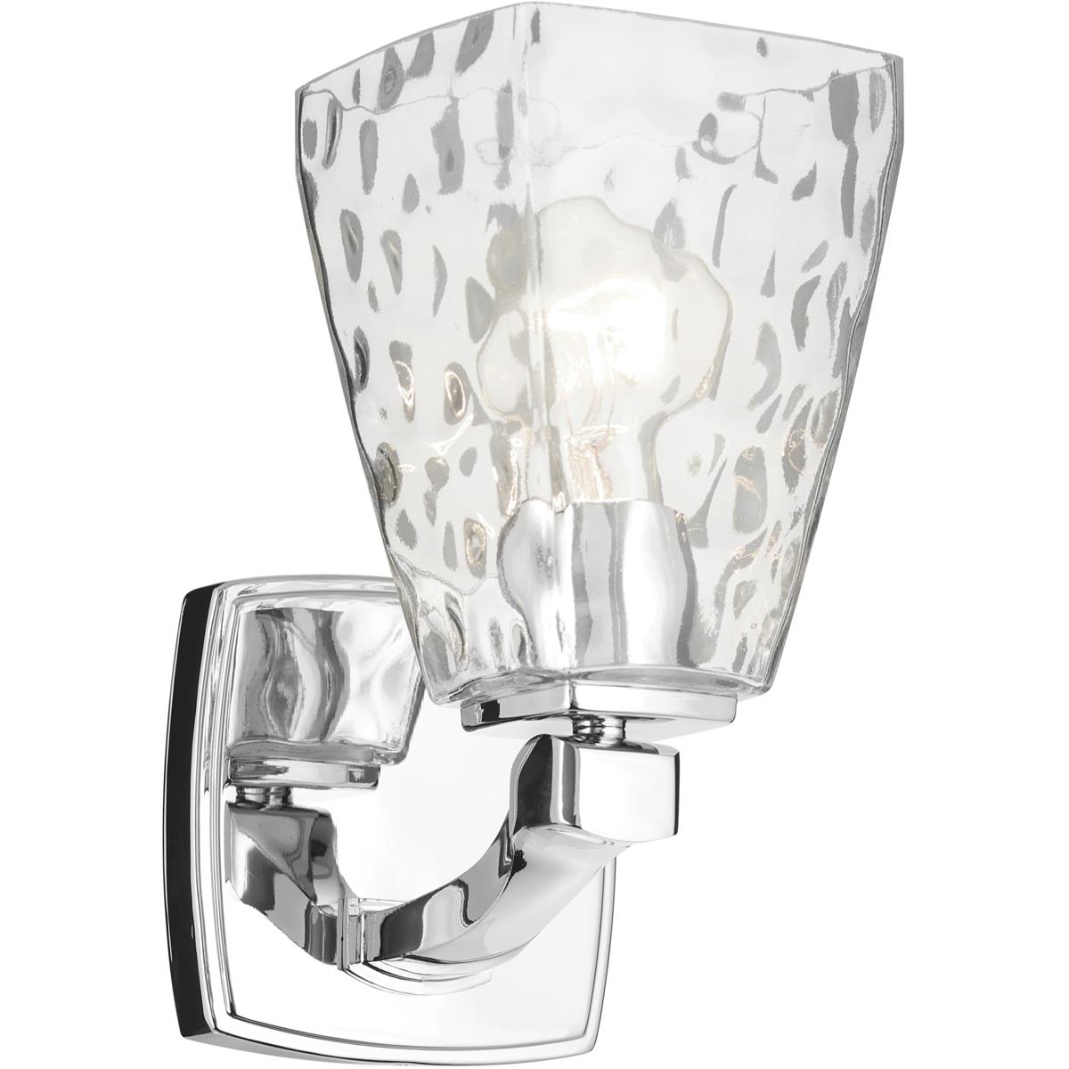 Kichler Marant Chrome Wall Sconce 1Lt with Clear Water Glass - Black