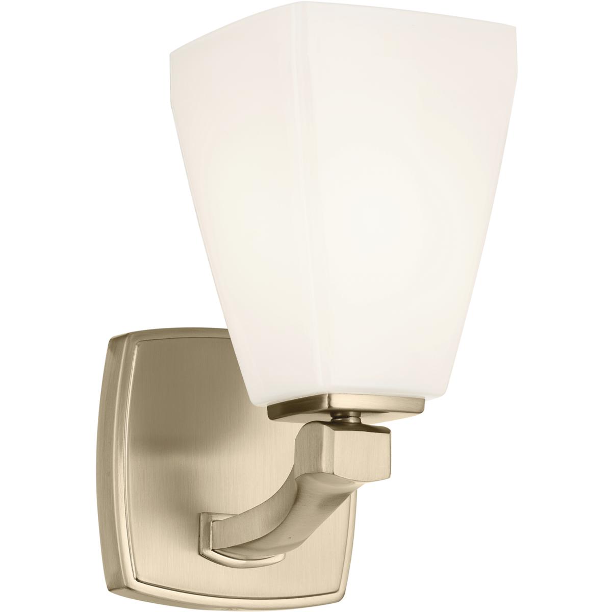 Kichler Marant Champagne Bronze Wall Sconce 1Lt with Opal Glass - Gold