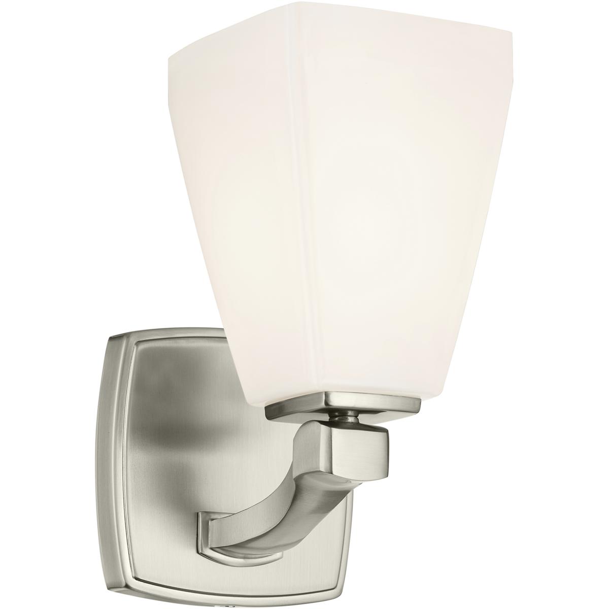 Kichler Marant Brushed Nickel Wall Sconce 1Lt with Opal Glass - Gold