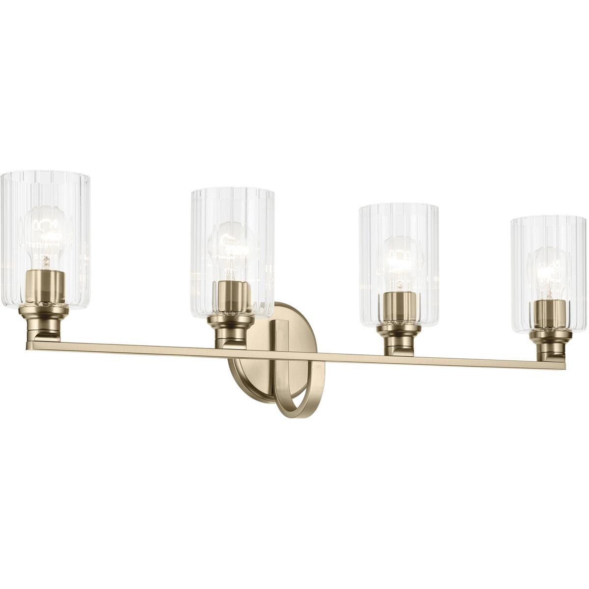 Kichler 55227CPZFLU Gioe 4 Light 32.25 inch Champagne Bronze Vanity Light Wall Light