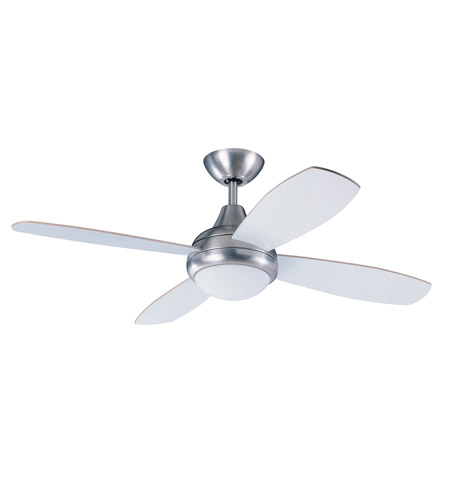 Kendal Lighting Ac10842 Sn Aviator 42 Inch Satin Nickel With Maple White Blades Ceiling Fan