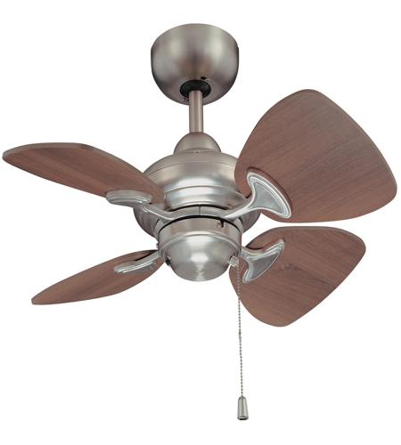 Kendal Lighting Ac16324 Sn Aires 24 Inch Satin Nickel With Royal Walnut Blades Ceiling Fan