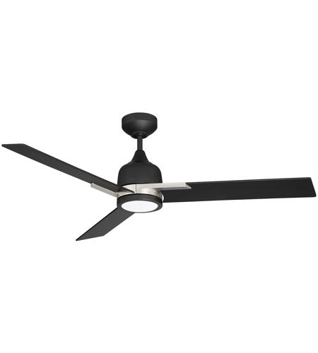 Kendal Lighting Ac22452 Blk Sn Triton 52 Inch Black And Satin Nickel With Black Blades Ceiling Fan