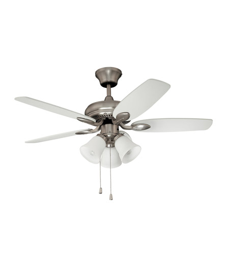 Kendal Lighting Ac9042 Sn Cordova 42, Brushed Nickel Ceiling Fan With White Blades