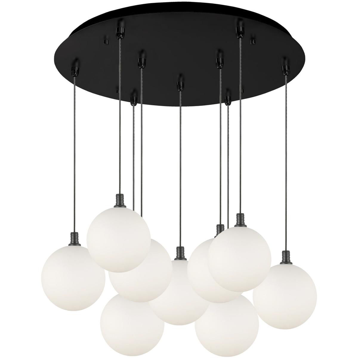 Kuzco Lighting MP3106BKOP-09 Bolla LED 19.63 inch Black Multi Pendant Ceiling Light in Opal Glass