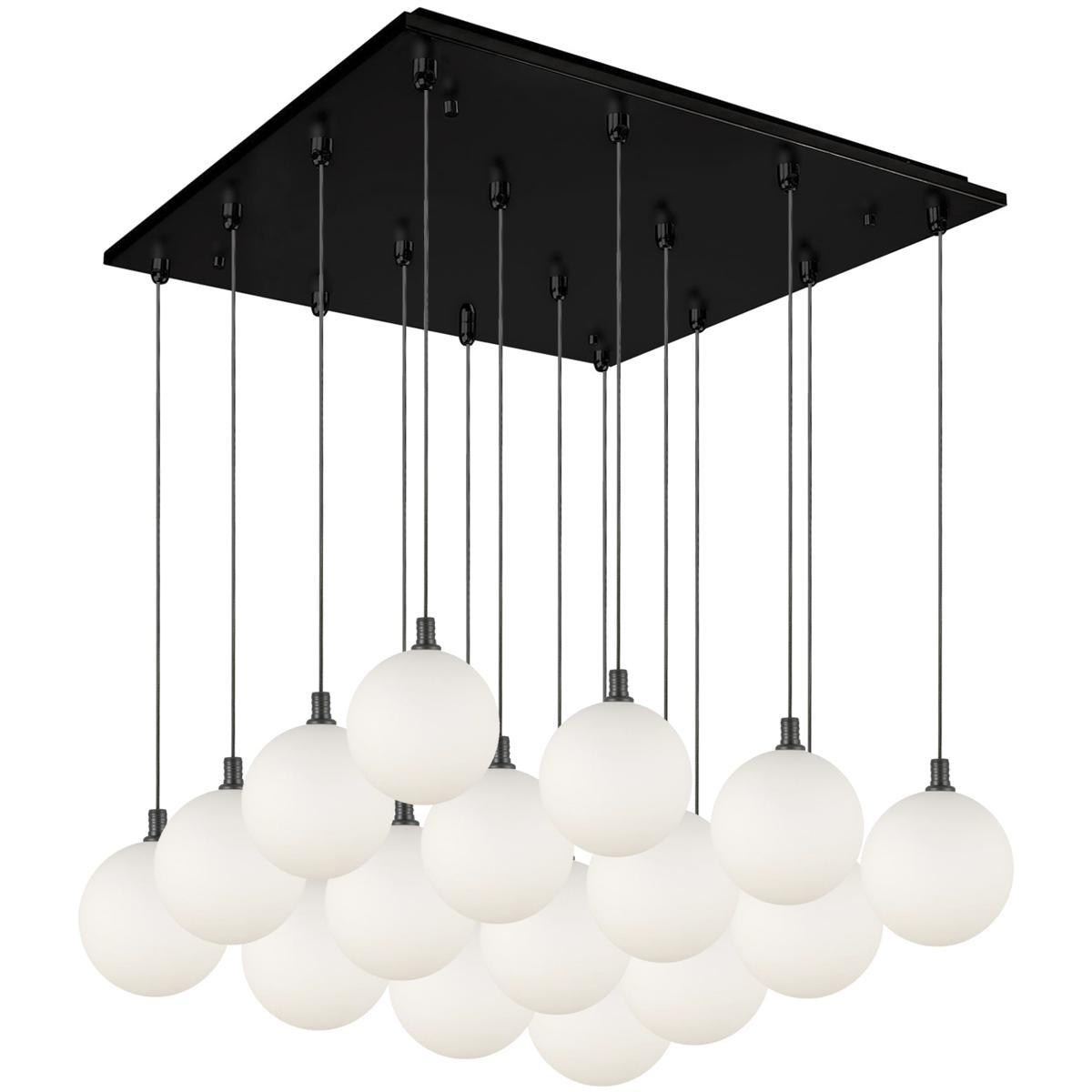 Kuzco Lighting MP3106BKOP-16 Bolla LED 20.88 inch Black Multi Pendant Ceiling Light in Opal Glass