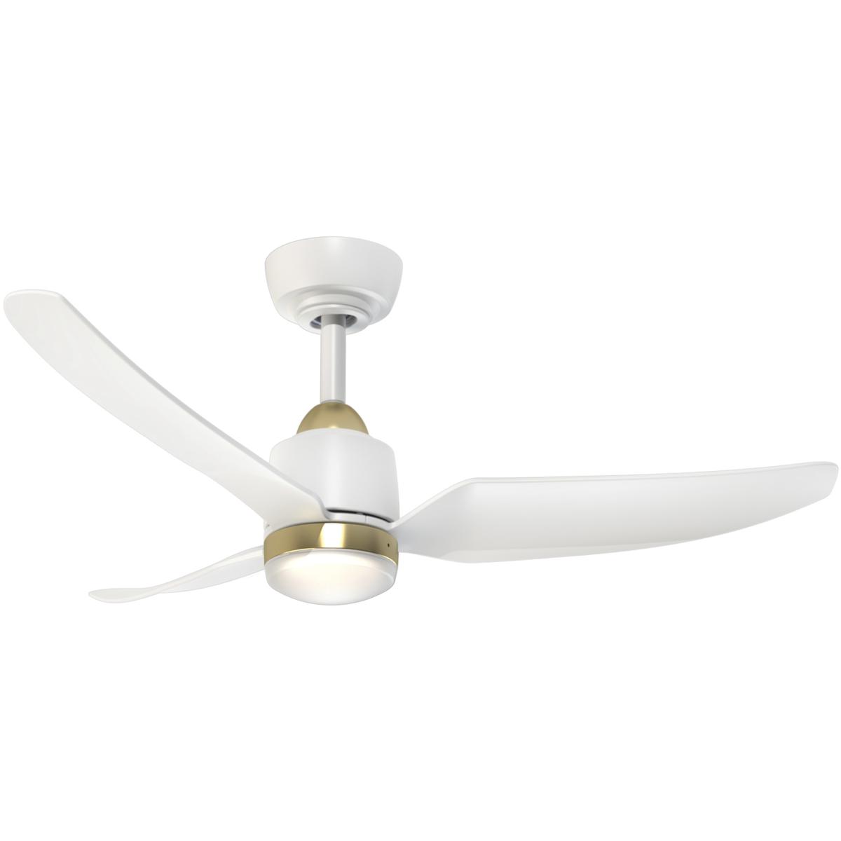 Kuzco Lighting CF72942-BG/WH-5CCT Hugo 42 inch Brushed Gold and Matte White Ceiling Fan