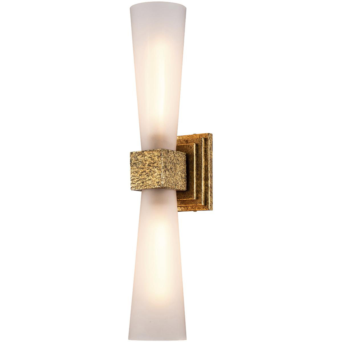 Lucas + McKearn BB0958G-2 Kristy 2 Light 6 inch Gold Leaf Bath Bar Wall Light