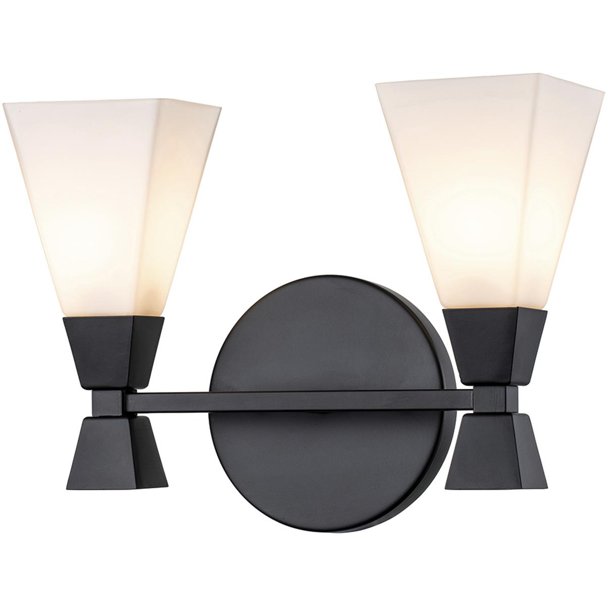 Lucas + McKearn BB1004MB-2 Bowtie 2 Light 13.25 inch Matte Black Bath Bar Wall Light
