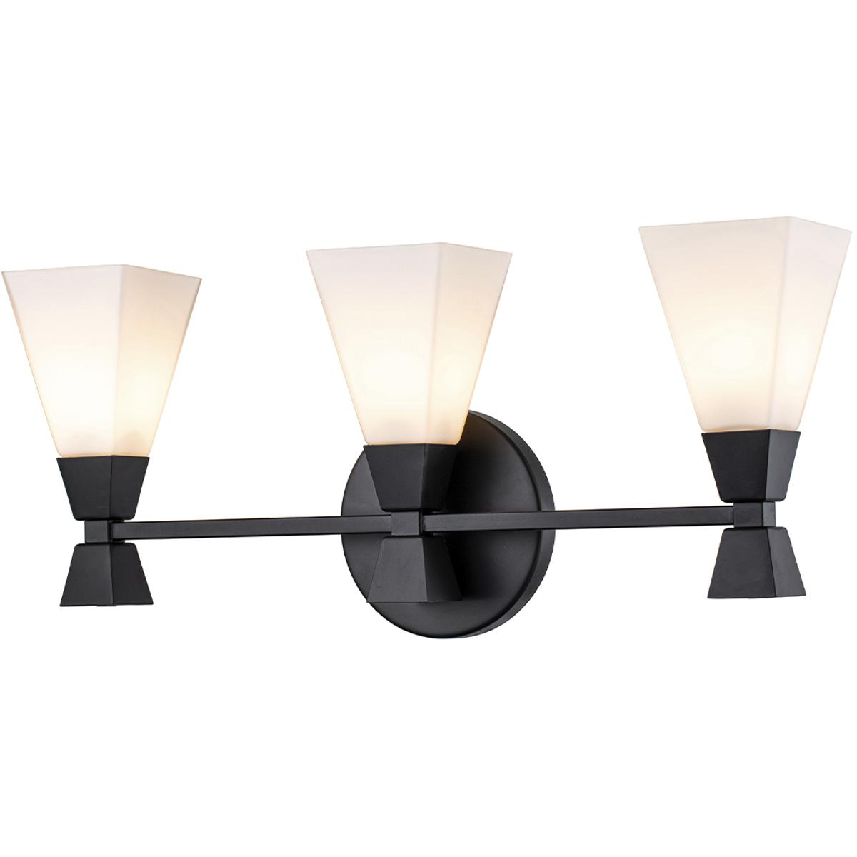 Lucas + McKearn BB1004MB-3 Bowtie 3 Light 22.5 inch Matte Black Bath Bar Wall Light