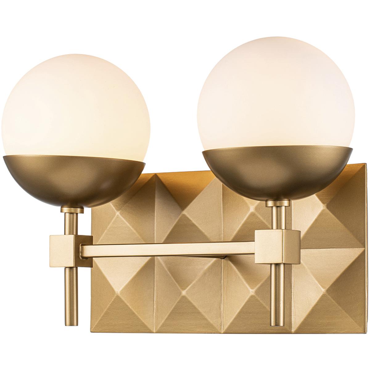 Lucas + McKearn BB1005LG-2 Deco 2 Light 14.5 inch Laquered Gold Bath Bar Wall Light