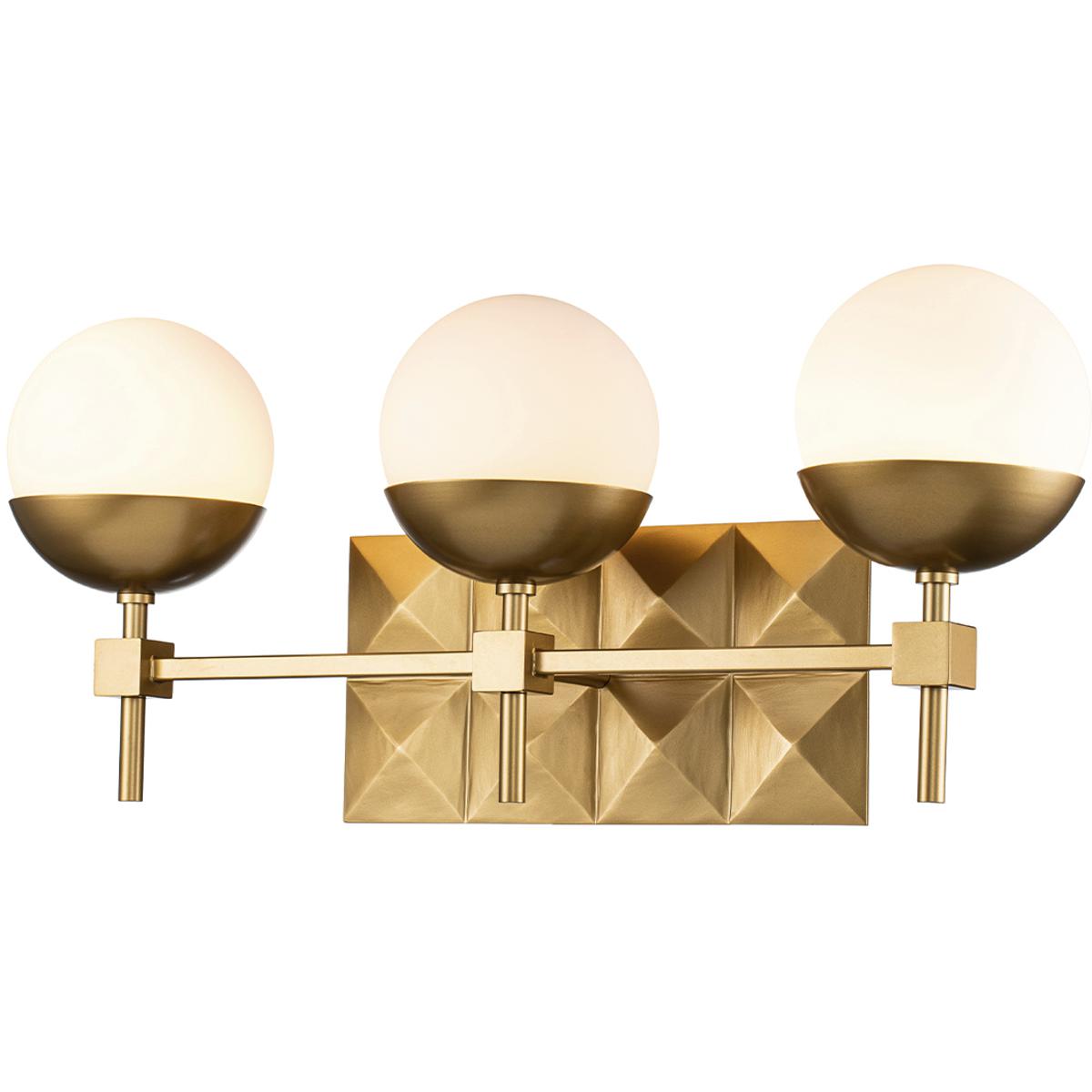 Lucas + McKearn BB1005LG-3 Deco 3 Light 23.5 inch Laquered Gold Bath Bar Wall Light