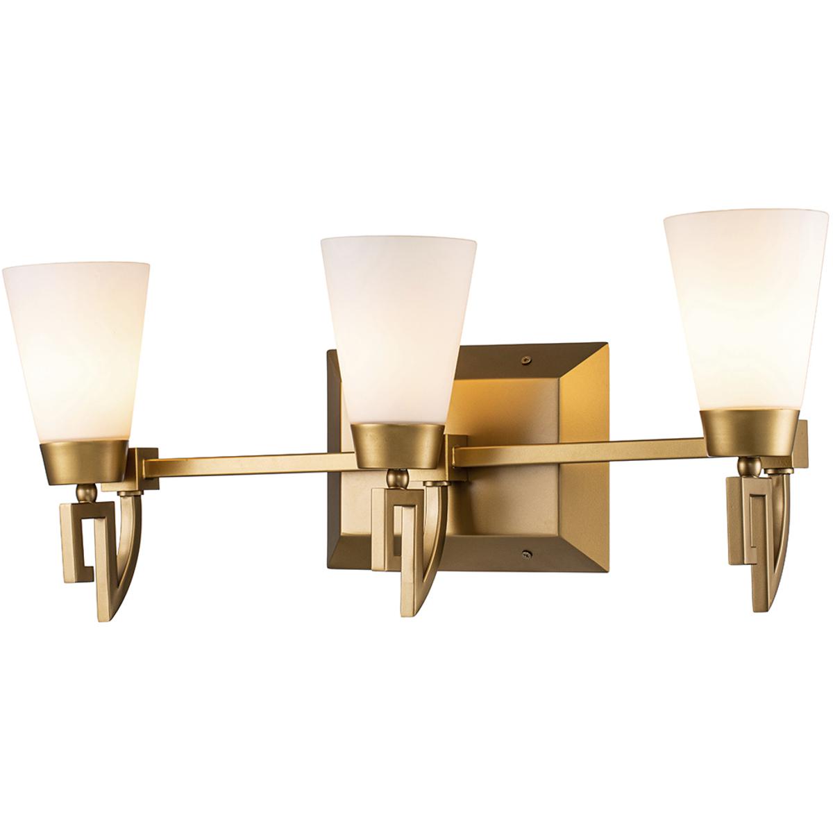 Lucas + McKearn BB1006LG-3 Lemuria 3 Light 24 inch Laquered Gold Bath Bar Wall Light